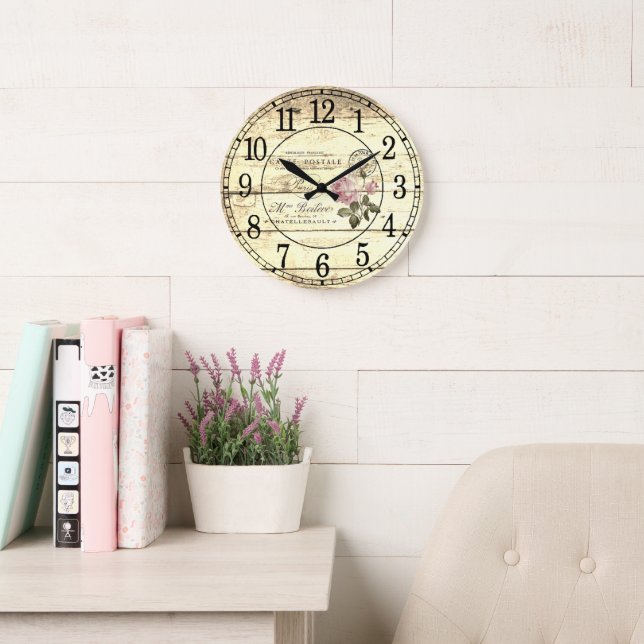 Vintage rose large clock (Reading Room)