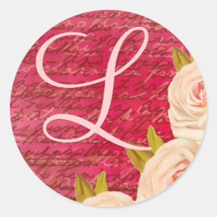 Vintage Rose Monogram L Wedding Seal