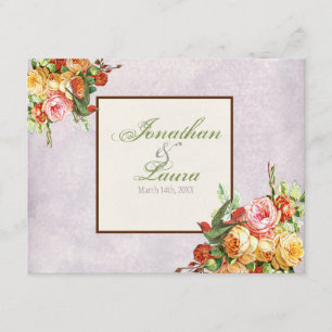 Vintage Rose n birds RSVP Response Card