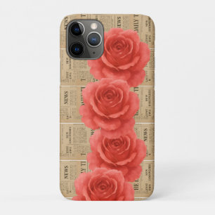Vintage Rose on Antique Paper iPhone 11 Pro Case