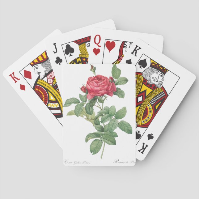 Vintage Rose Ornament Illustration Playing Cards (Back)