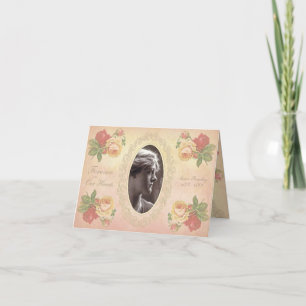 Vintage Rose Oval Photo Frame Sympathie Merci N