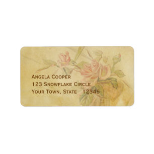 Vintage Rose Parchment Label