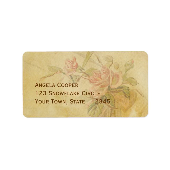 Vintage Rose Parchment Label (Front)