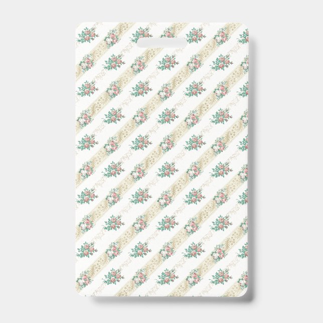 Vintage Rose Pattern - Badge (Front)