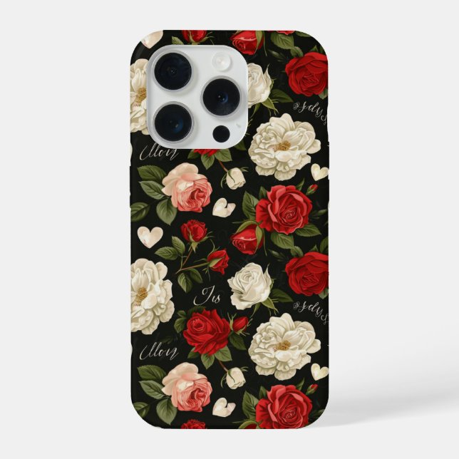 Vintage Rose Pattern iPhone Case (Back)