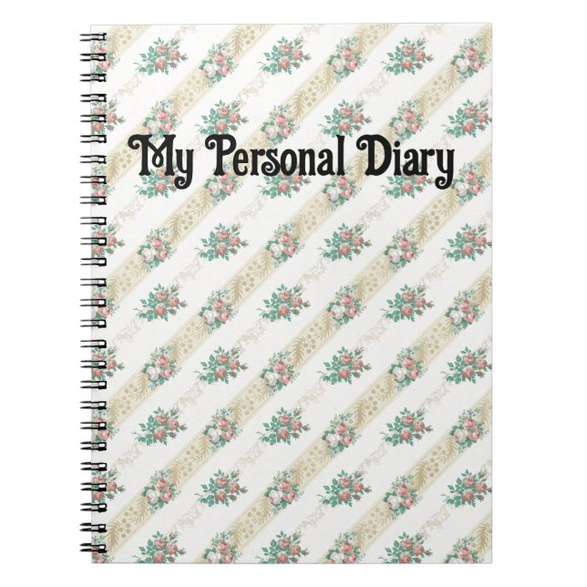 Vintage Rose Pattern - Notebook (Front)