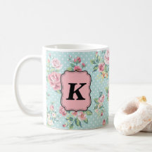 Vintage Rose Pattern With Monogram