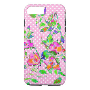 Vintage Rose - pink and white polka dots iPhone 8 Plus/7 Plus Case
