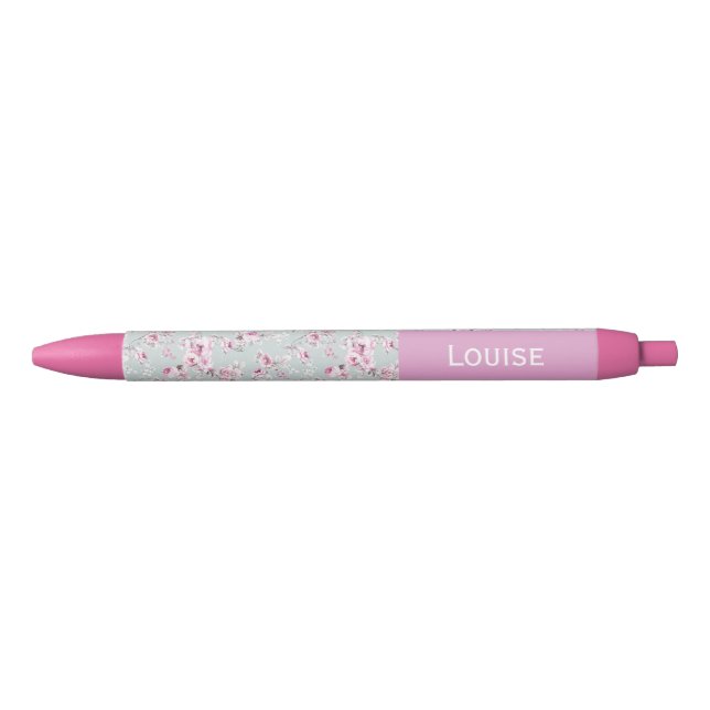 Vintage Rose Pink Custom Name Pen (Front)