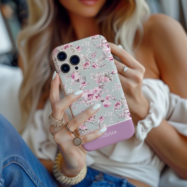 Vintage Rose Pink MagSafe Tough (Vintage rose pink phone case)