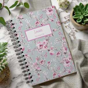 Vintage Rose Pink Personalized Journal Notebook