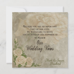 Vintage Rose Renewal Wedding Vows - Invitation