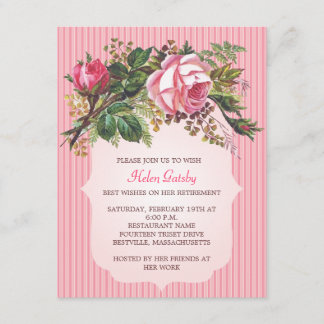 Vintage Rose Retirement Formal Invitation