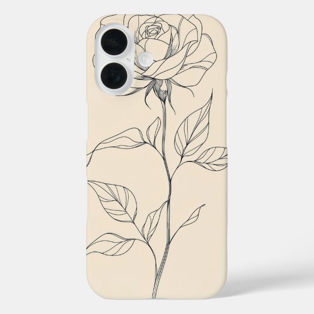 Vintage Rose Sketch Case-Mate iPhone Case (Back)