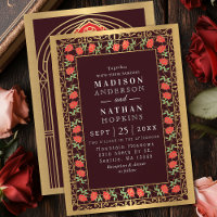 Vintage Rose Stained Glass Victorian Wedding