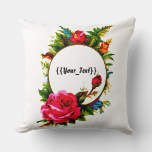 Vintage Rose Throw Pillow