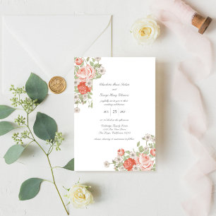 Vintage Rose Wedding Invitation