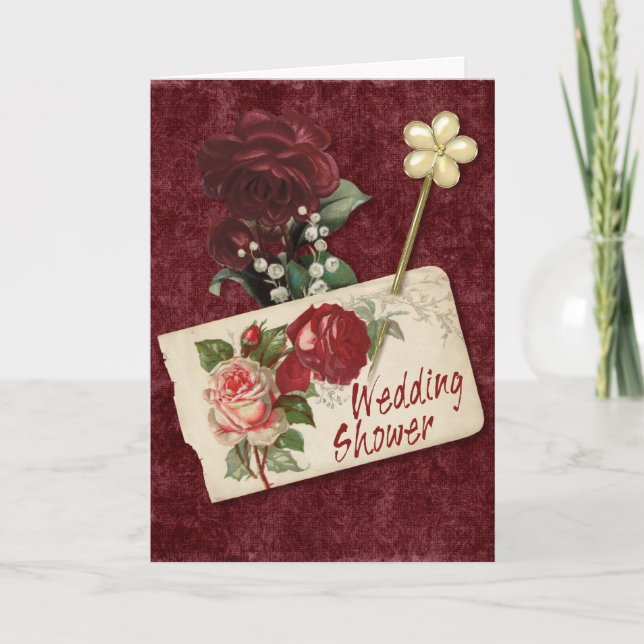 Vintage Rose Wedding Shower Invitation (Front)
