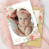 Vintage Rosebud Welcome New Baby Photos
