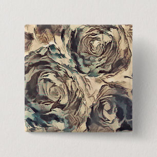 Vintage roses, 2 inch square button