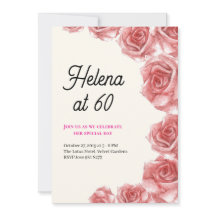 Vintage Roses 60th Birthday Invitation