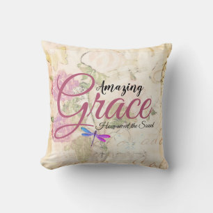Vintage roses Amazing Grace Throw Pillow