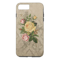 Vintage Roses and Gold Damask