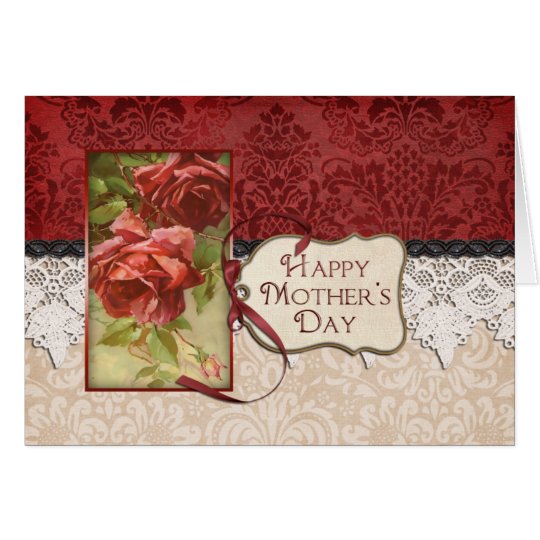 Vintage Roses and Lace Mother's Day Card
