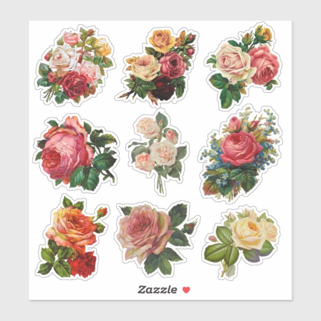 Vintage Roses Antique Elegant Floral (Sheet)