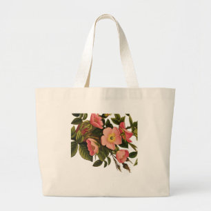 Vintage Roses Beautiful Pink Botanical Large Tote Bag