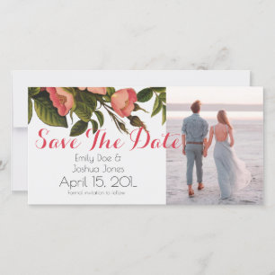 Vintage Roses Beautiful Pink Botanical Save The Date