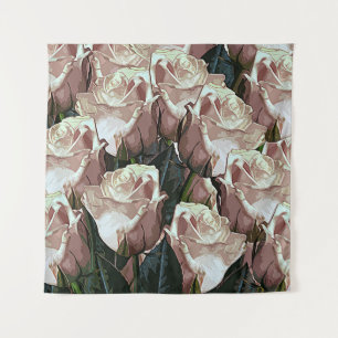 Vintage roses bunch: colourful floral. tapestry