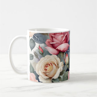 Vintage roses coffee mug