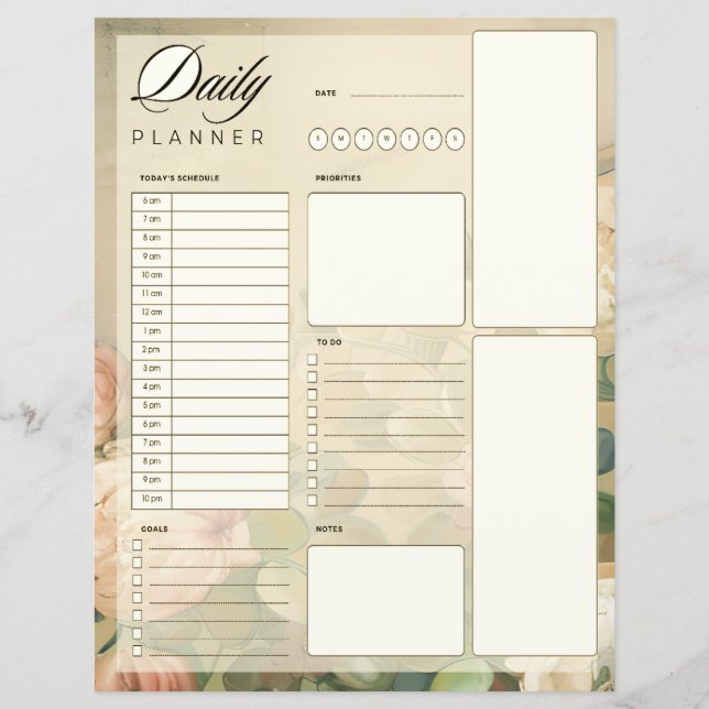 Vintage roses daily planner (Front)