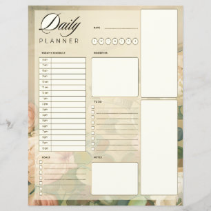 Vintage roses daily planner