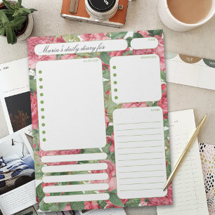 Vintage Roses Daily Planner Notes and To Do List