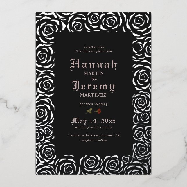 Vintage Roses Elegant Black Silver (Front)