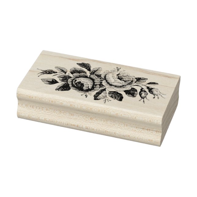 Vintage Roses Embellishment Rubber Art Stamp (Stamp)