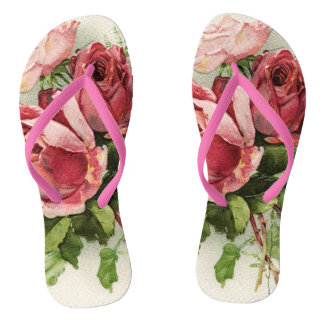 Vintage Roses Flip Flops