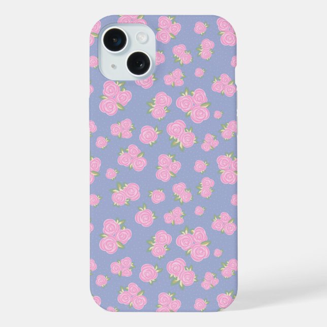 Vintage roses floral pattern iPhone case (Back)