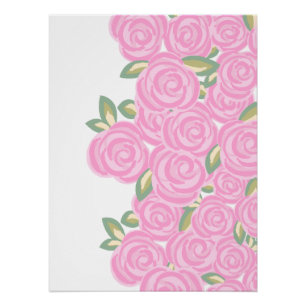 Vintage roses floral pattern poster