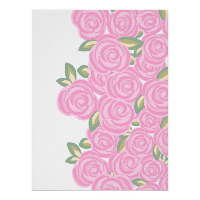 Vintage roses floral pattern poster (Front)