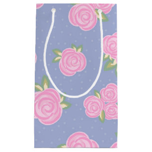 Vintage roses floral pattern small gift bag
