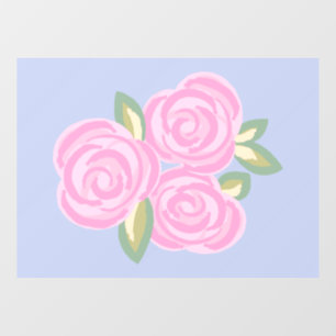 Vintage roses floral pattern window cling