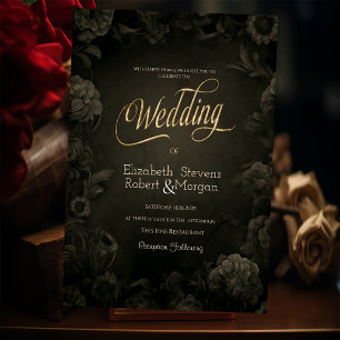 Vintage Roses Gothic Wedding  Invitation