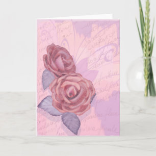Vintage roses, greeting card