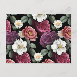 Vintage Roses Illustration Art Postcard