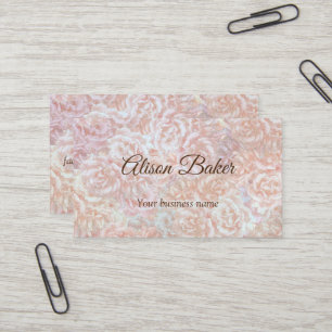 Vintage roses in cream  - floral, custom     business card
