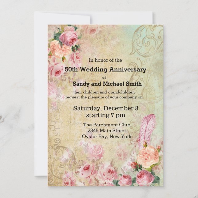 Vintage Roses Invitation (Front)